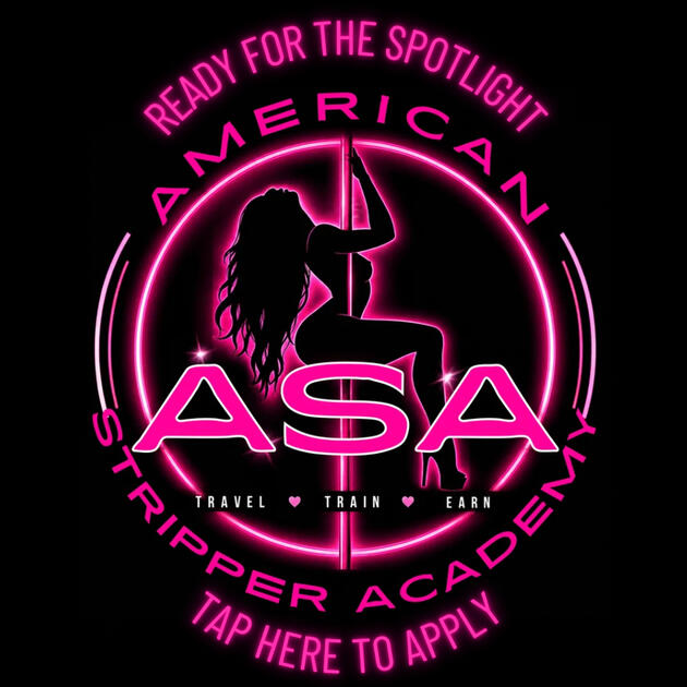 American Stripper Academy logo black & pink ASA logo
